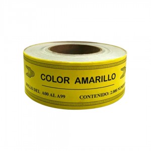 ROLLO A00 - A99 X 2000 NUMEROS AMARILLO
